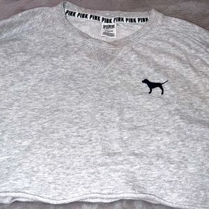 PINK gray cropped sweatshirt